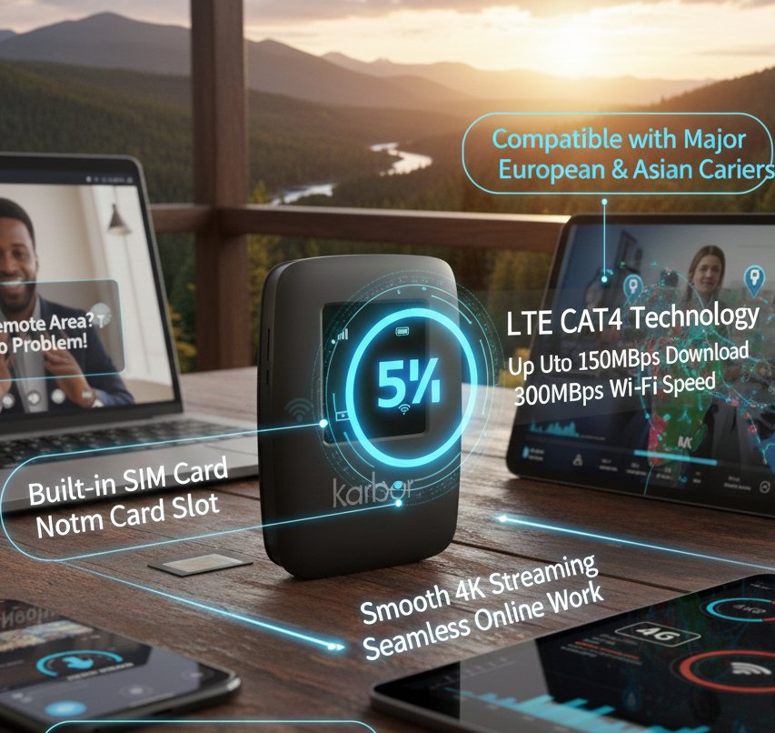 Karbor MF820 4G Cat6 Dual-Band Portable WiFi Router